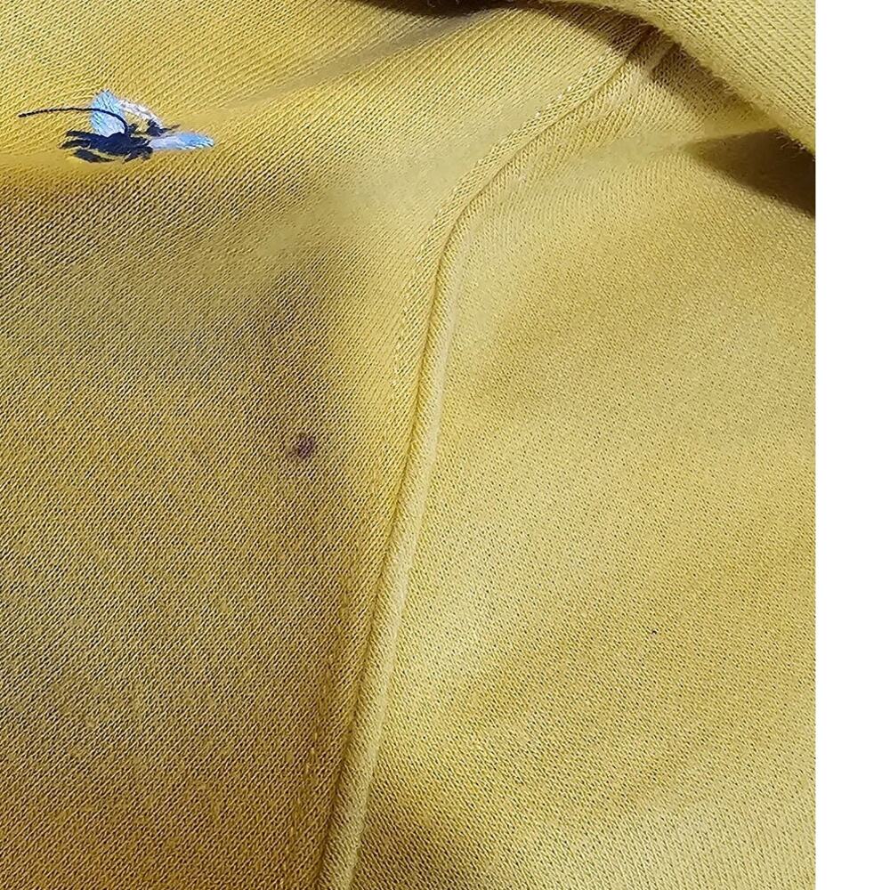 Joules Hoodie Womens Sz 6 Yellow Bee Embroidery Cottagecore Kawaii Raglan Fit - Picture 7 of 10